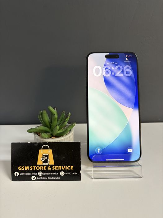Iphone 15 Pro Max Blue Titanium 256Gb  2 Ani Garantie Gsm Store&Service