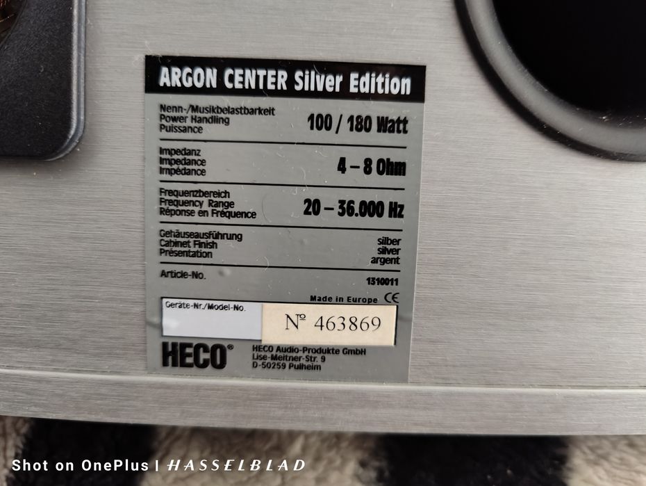 Център HECO Argon Center Silver Edition колона централна Hi-Fi Кино