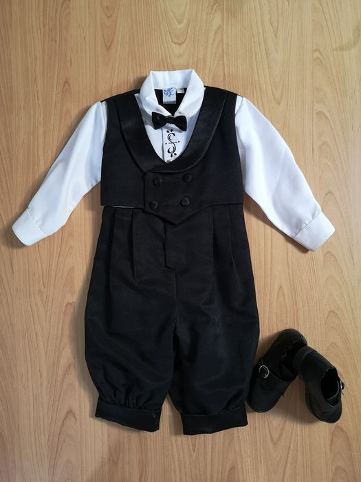 Costum unicat frac botez bebe 9-12 luni, papion