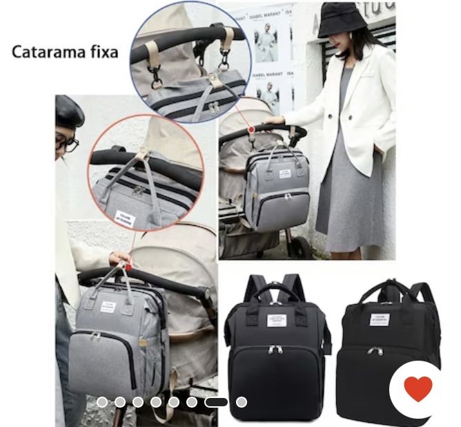 Раница за смяна на пелени 40х31х20см Черна