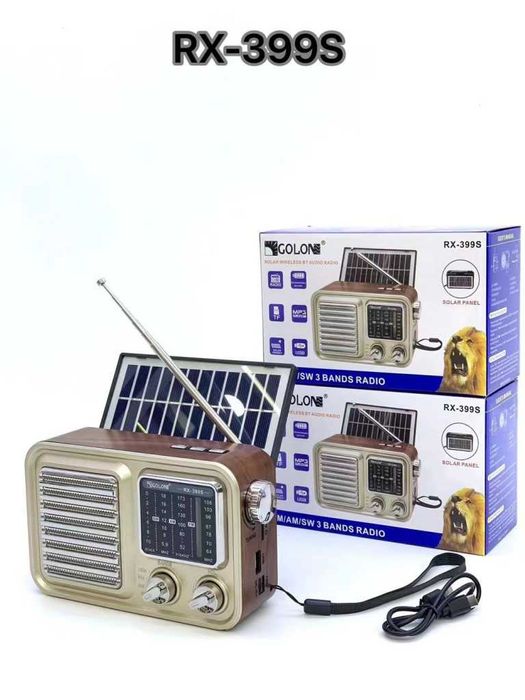 Ретро Bluetooth преносим високоговорител,безжичен,радио,соларен