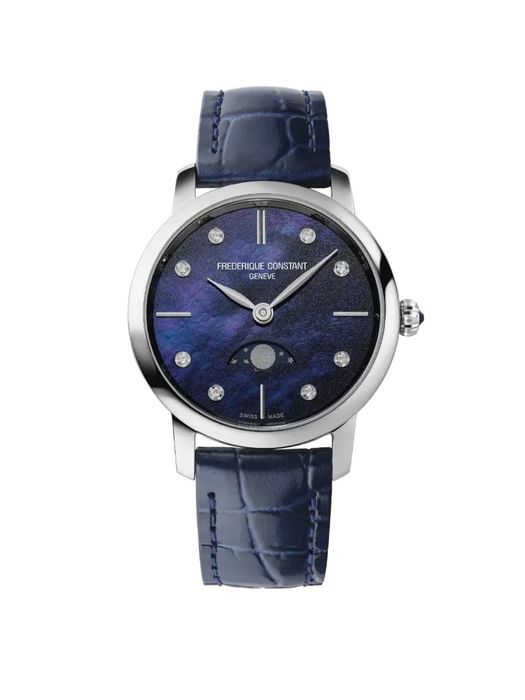 Дамски часовник Frederique Constant Slimline Blue Mop Diamond Dial