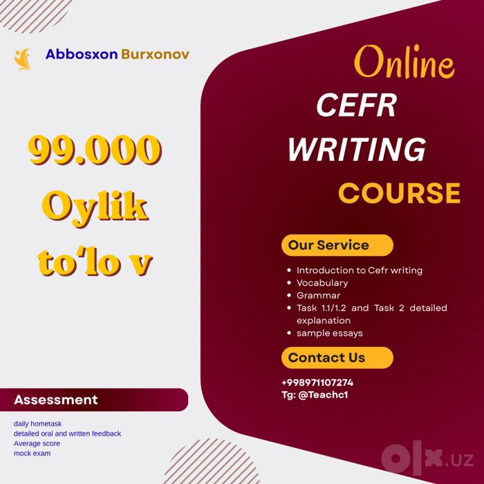 Online Multilevel (CEFR) Writing kurs 99.000 evaziga