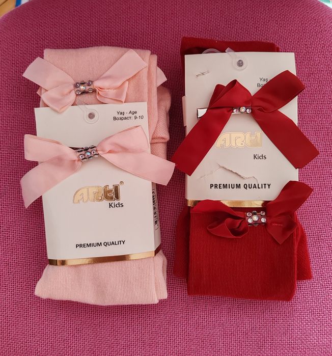 Детски памучни чорапогащници Барби и с фиба за коса