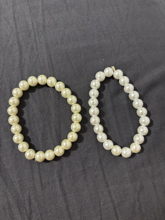 Set 2 brățări handmade cu perle albe