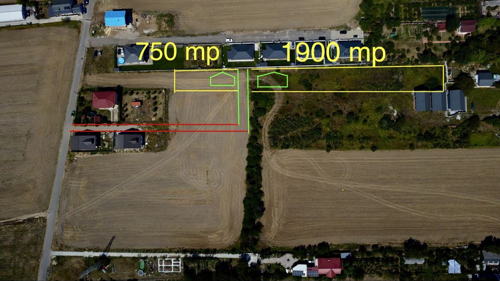 OFERTĂ!  700 mp si 1900 mp - la 100 m de la asfalt- DRUM PRIVAT GRATIS - Balotesti zona Noua - Lacul Vlasia - Lahovari