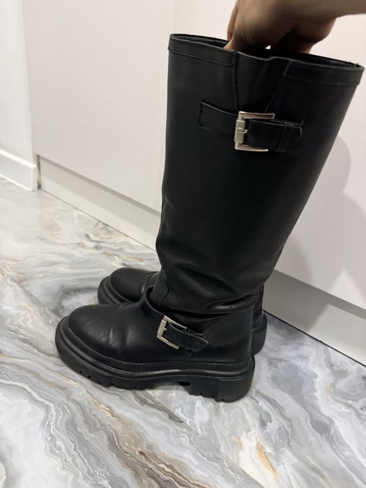 Кожаные , стильные сапоги