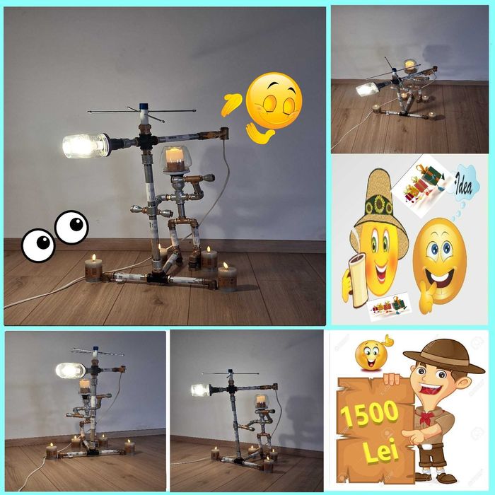 Veioza Aplica Lampadar  Stil Industrial Pentru Casa  Gradina Int-Ext