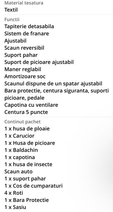 Cărucior 3 in 1, baby lux, tropical