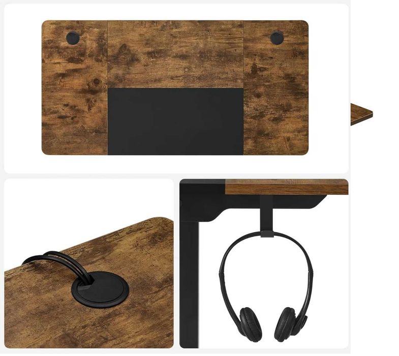 Birou cu reglaj electric pe inaltime, memorie cu 4 inaltimi, maro rustic