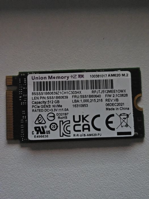 Ssd M.2 Nvme 2242 healh 100%  512GB
