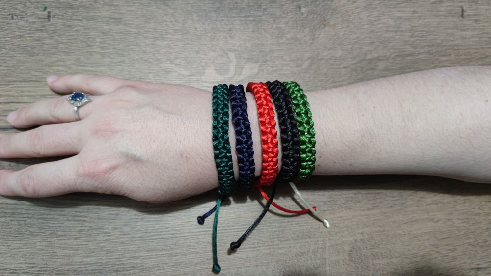 Brățări împletite manual din șnur satinat 3 buc/set