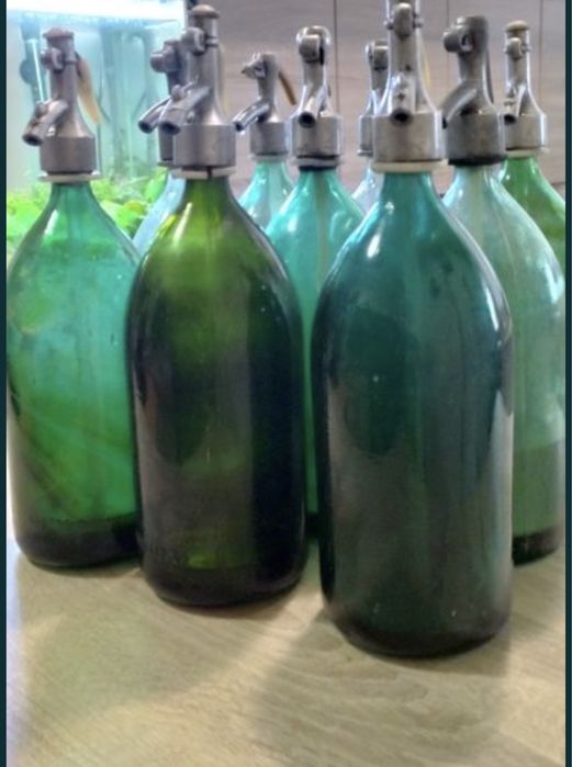 Sifon sticla verde colectie interbelic super pret