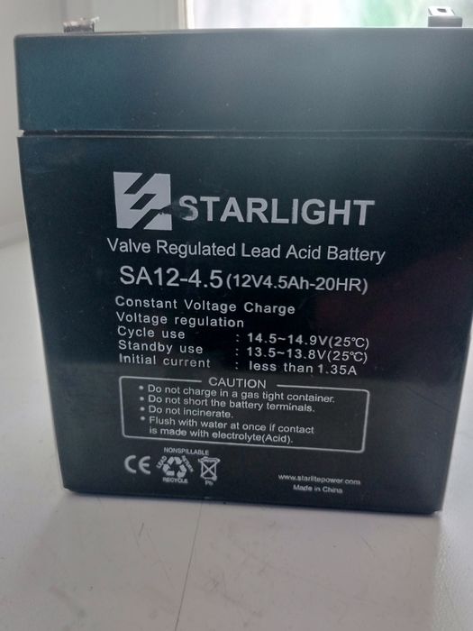 Продам аккумулятор Starlight 12V4.5Ah-20HR