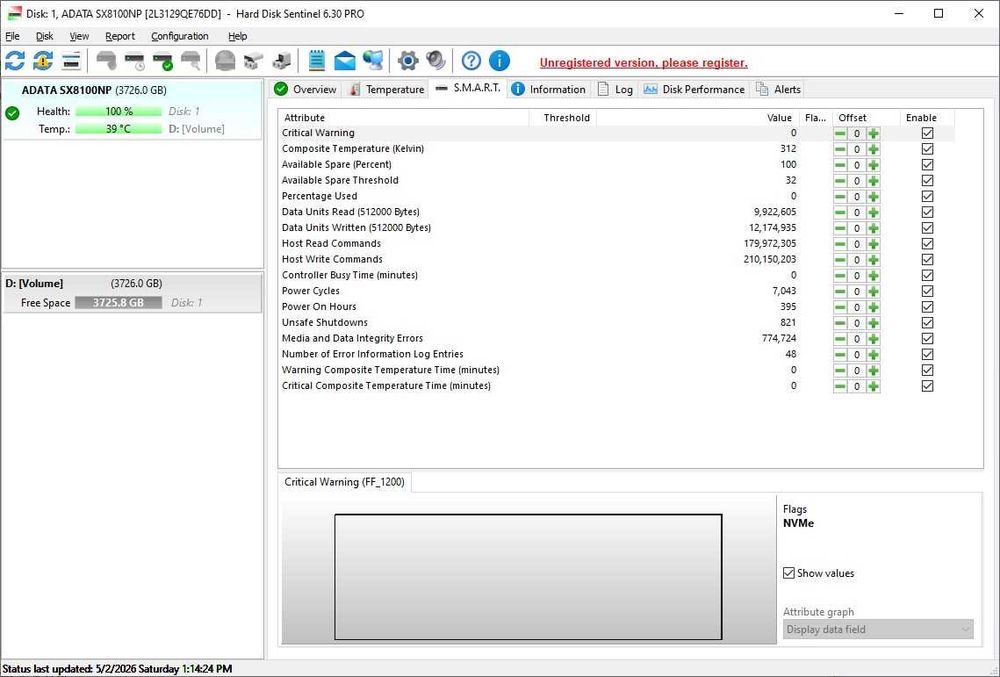 4TB Adata XPG SX8100 | NVMe SSD диск | DRAM кеш