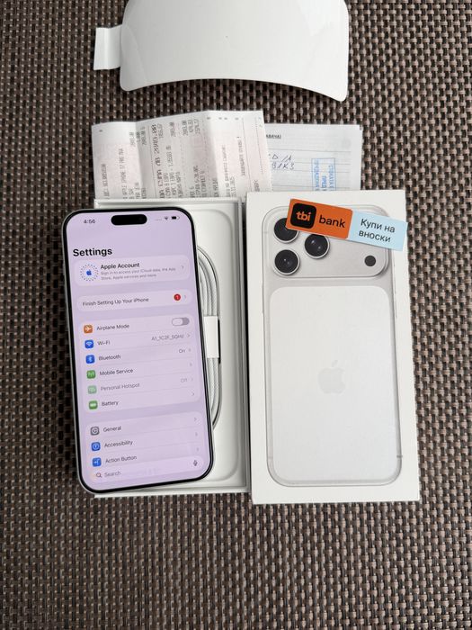 КАТО НОВ!*41€/м iPhone 17 Pro Max*Silver*ЛИЗИНГ TBI айфон 17 про макс 2г Гар!