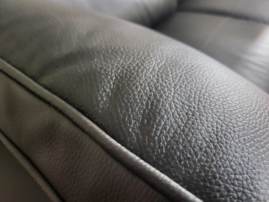 Черен кожен диван тройка Sona