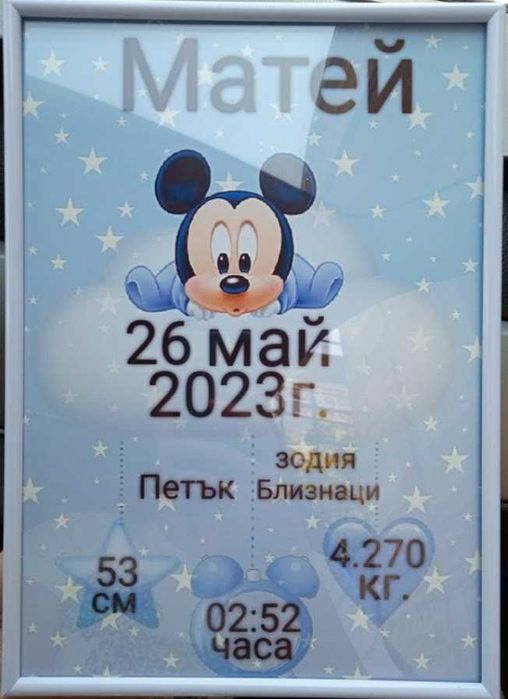 Бебешки визитки и покани за всякакъв повод-персонализиран дизайн