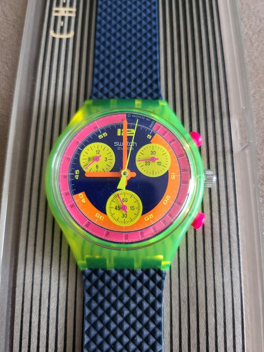 Vintage Swatch Watch Grand Prix SCJ101 1992 Chrono