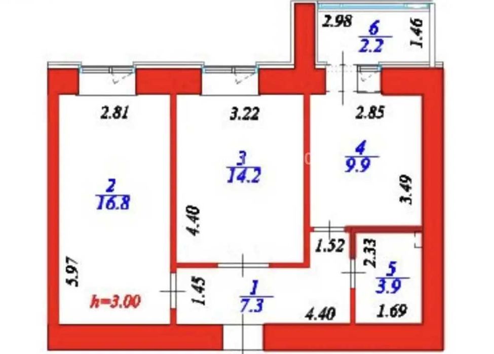 2-комнатная квартира · 54.3 м² · 11/12 этаж