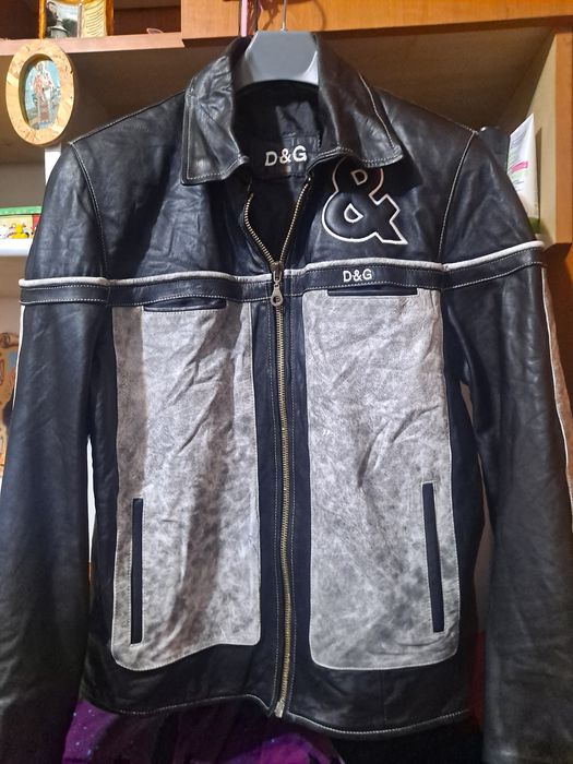 Geaca piele naturala marca D&G mărimea M-L.
