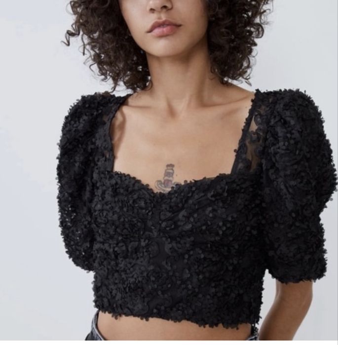 Черен топ - Зара