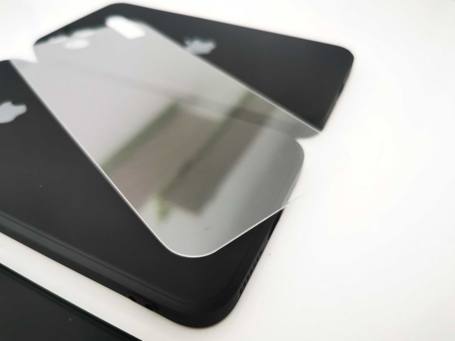 Set husa silicon + folie sticla iPhone XS 11 12 13 Max Pro Mini case