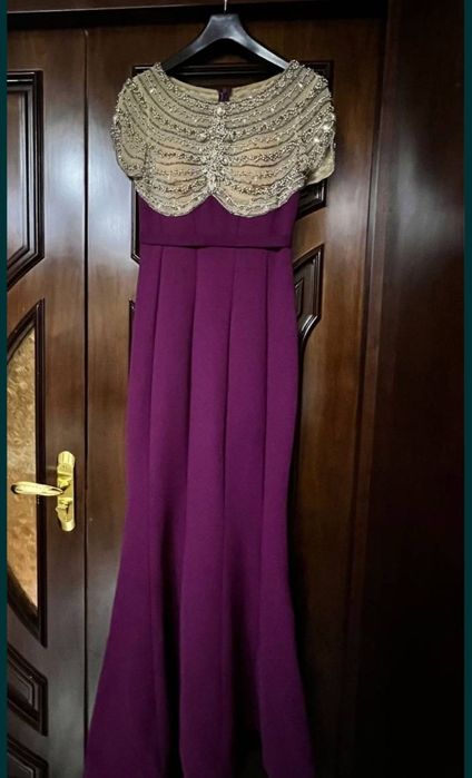 Вечерний платье производство турция Фуксия цвет сваровские камни С М