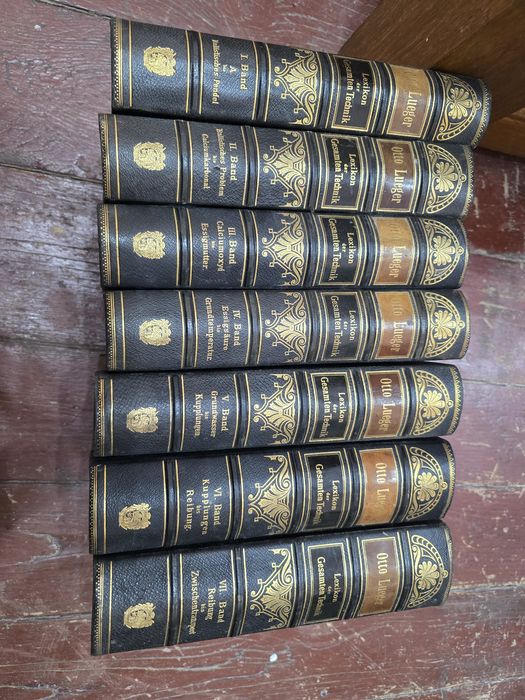 Set de cărți vechi "Lexikon der Gesamten Technik" de Otto Lueger