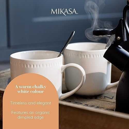 Нов комплект от 4 броя Керамични Чаши Mikasa Cranborne 320ml Подарък дом кухня