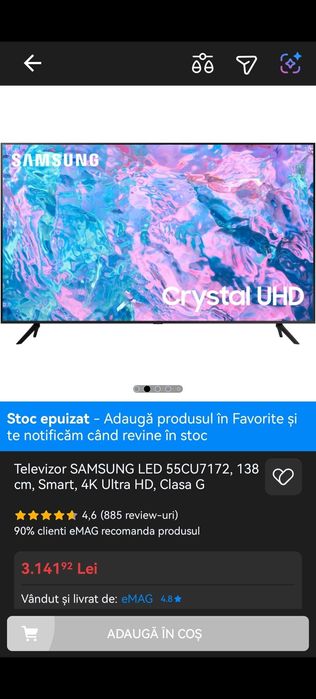 Televizor samsung 4k uhd 55inch/138cm