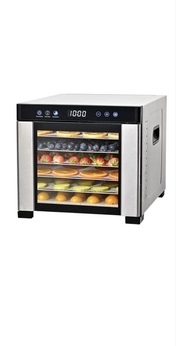 Deshidrator de alimente Heinner ProDry Essential HFD-KD600SS, 550-650W, 6 tavi inox, functie UV, control digital, display LED, timer, interval 35-75°C