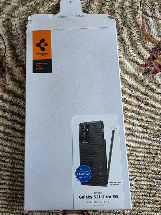 Кейс за Samsung Galaxy S21 Ultra 5G, Spigen Liquid Air, Matte Black
