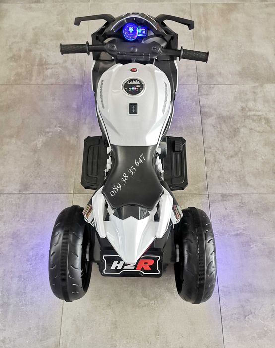 ТОП ЦЕНА!НОВО!Акумулаторен мотор с 3 гуми Ninja WHITE с 12Vбатерия,USB