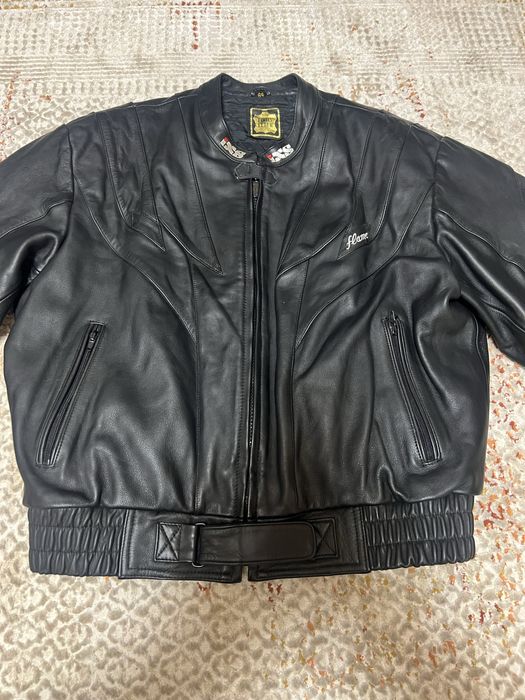 Geaca moto v IXS  flame din piele vintage