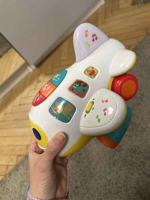 Jucarie interactiva bebe - Avion cu muzica si lumini in limba engleza