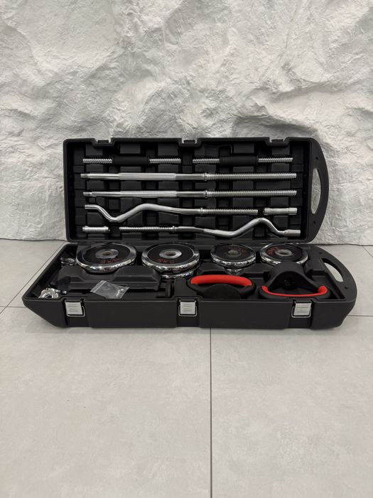 Комплект набор гантелей 55кг + скамья для жима - пресса