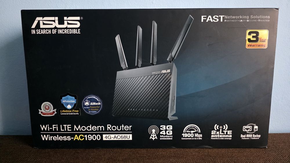 Wi-Fi LTE Modem Router ASUS Wireless-AC1900 4G-AC68U
Modem embedded 
A