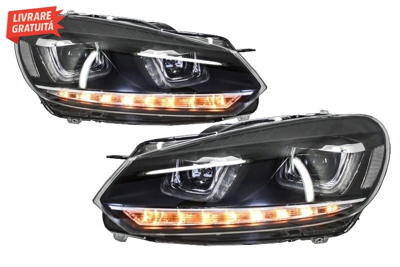 Bara Fata cu Faruri LED Semnal Dinamic VW Golf VI 6 (2008-2013) GTI U