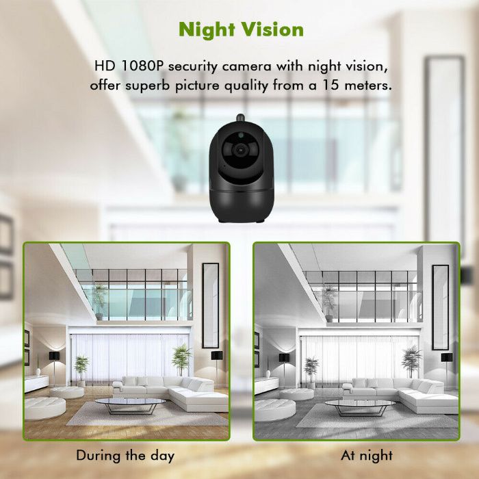 Camera neagra supraveghere IP WIFI HD 1080P 2.0MP, Detectare miscare!