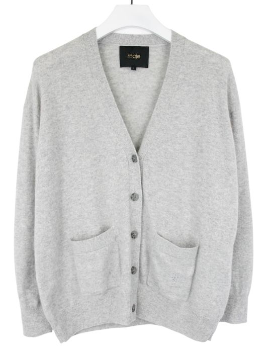 Cardigan Maje gray 100% cashmere S/M