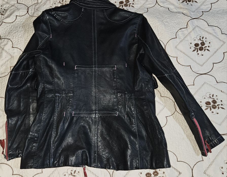 Кожаный пиджак 40 размера
