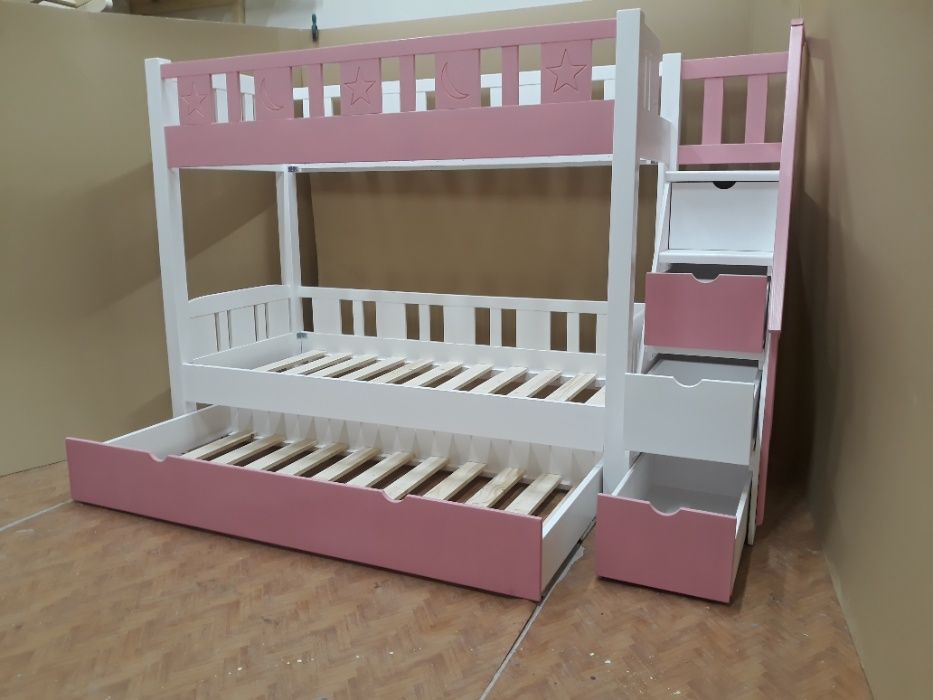 TRANSPORT GRATUIT.Pat etajat-supraetajat din lemn masiv.Cod 2508