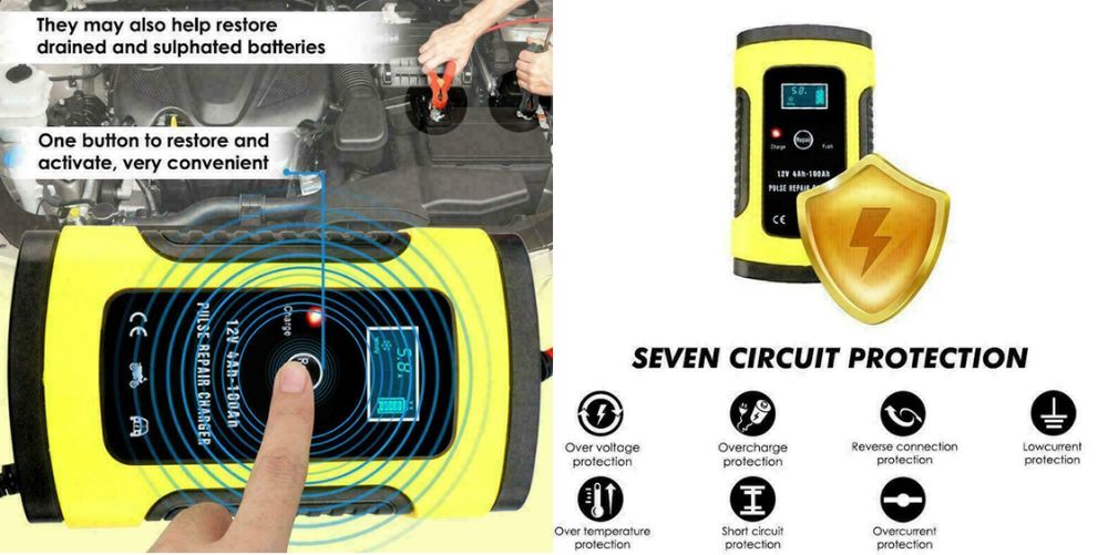 Redresor smart baterii 12V, 4-100Ah cu display Resuscitare Nou ambalat