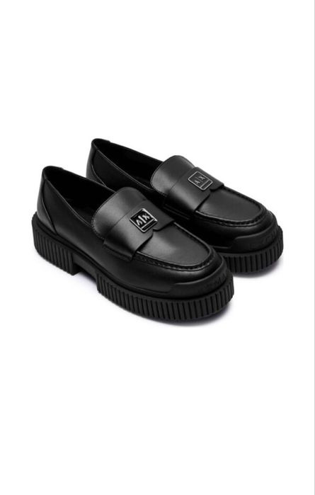 Кожени мокасини с платформа Armani Exchange