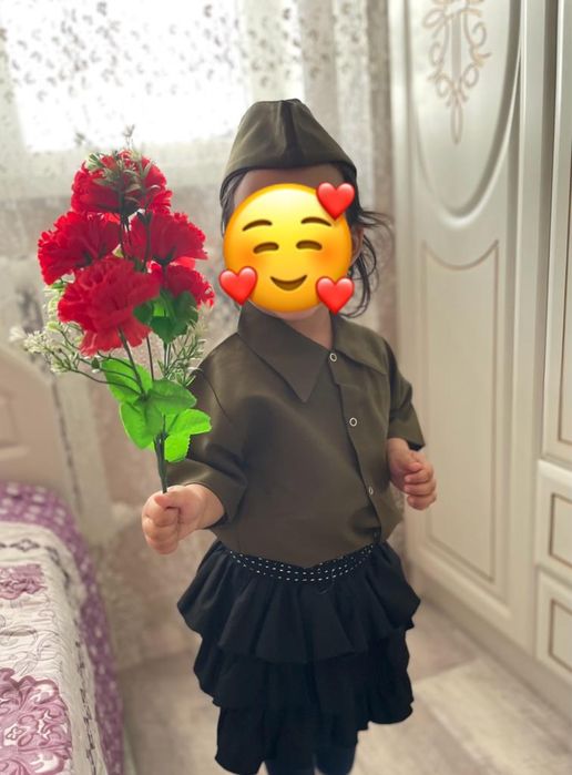 Детская Военная рубашка с пилоткой