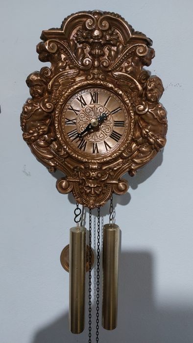 Ceas din bronz aurit cu satir diavol Japy frères