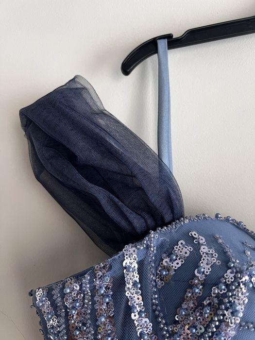 Rochie albastra de ocazie tulle