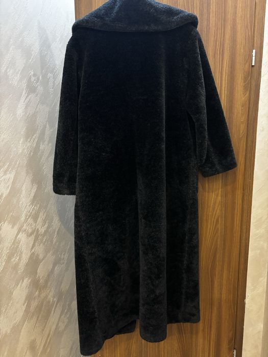 Дълго зимно палто еко кожа