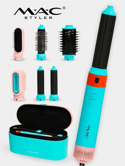 Фен Mac stayler Фен стайлер для укладки и сушки волос, 6 в 1 Доставка